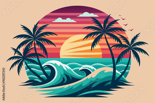  A cool and trendy summer graphic perfect t shirt design vector art illustration