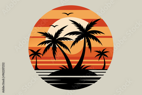  A cool and trendy summer graphic perfect t shirt design vector art illustration photo