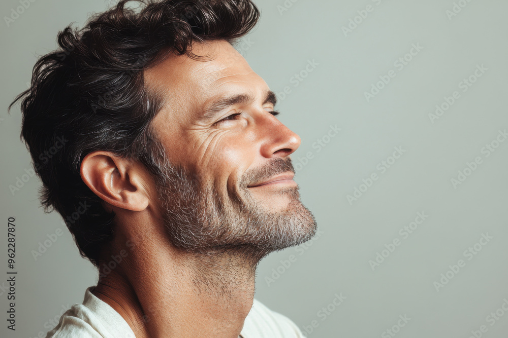 Obraz premium a close up of a smiling man's face