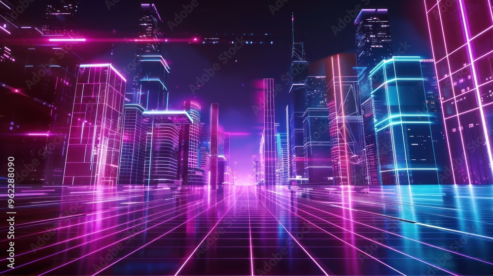 Cyberpunk Cityscape with Neon Lights Cyberpunk Cityscape with Neon Lights