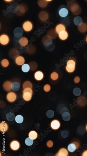 blurred shiny black background with sparkling lights.