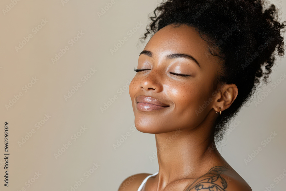 a close up of a black woman's face a close up of a black woman's face