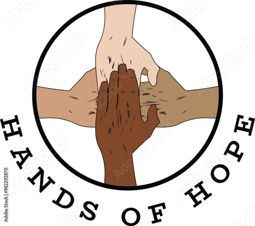 Unity hands logo icon vector illustration