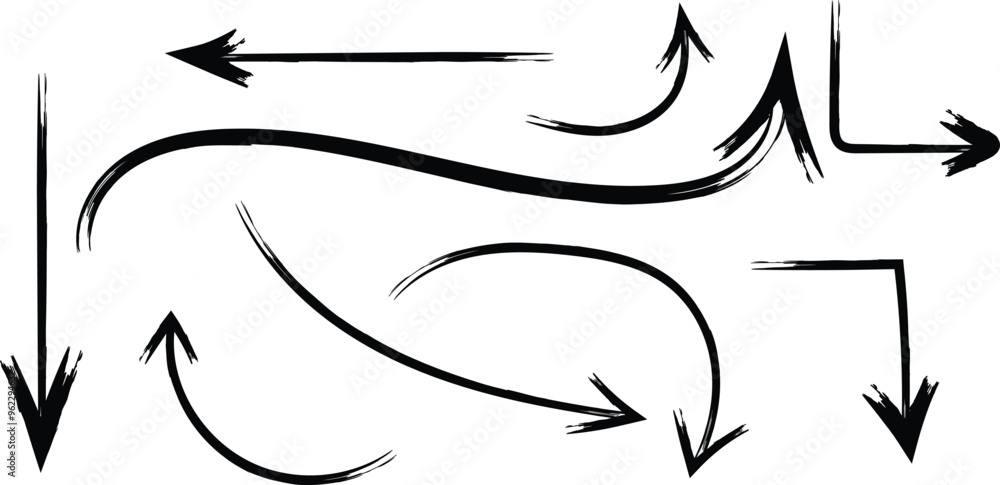 hand drawn set of black arrow sign hand drawn set of black arrow sign