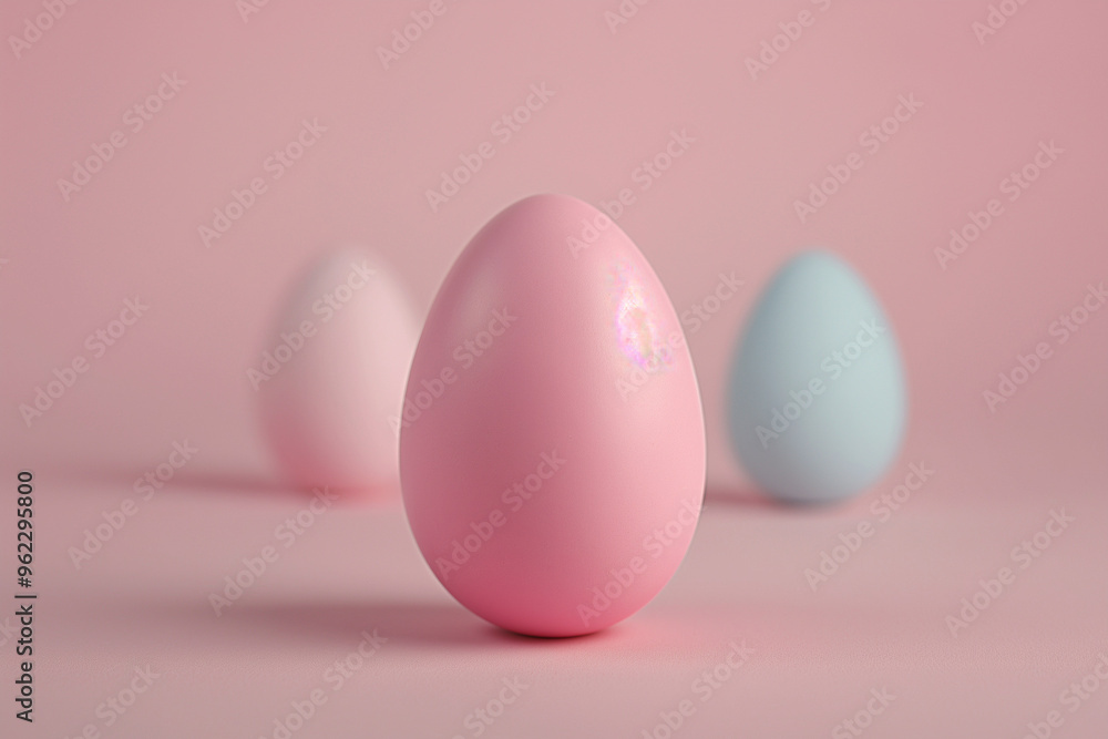 Picture the simplicity of Easter captured in a single pink egg against a solid background Picture the simplicity of Easter captured in a single pink egg against a solid background