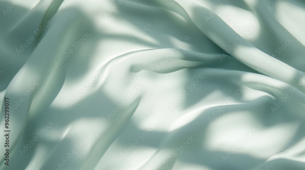 Obraz premium Soft Green Silk Drapery with Shadows