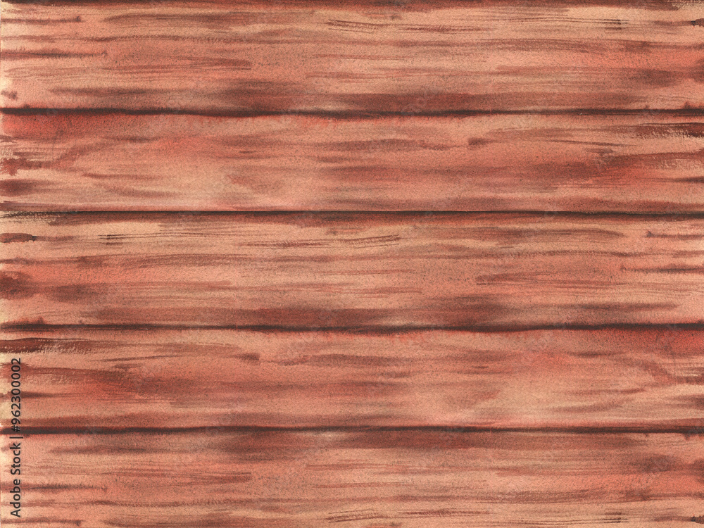 Rustic abstract wooden brown plank texture watercolor background. Empty horizontal natural desks hand painted illustration in rustic style. For poster, signpost, billboard. Rustic abstract wooden brown plank texture watercolor background. Empty horizontal natural desks hand painted illustration in rustic style. For poster, signpost, billboard.