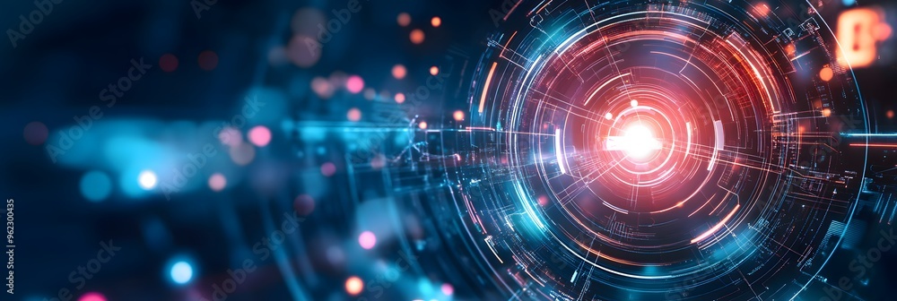 Abstract digital background with glowing lights and circles. Abstract digital background with glowing lights and circles.