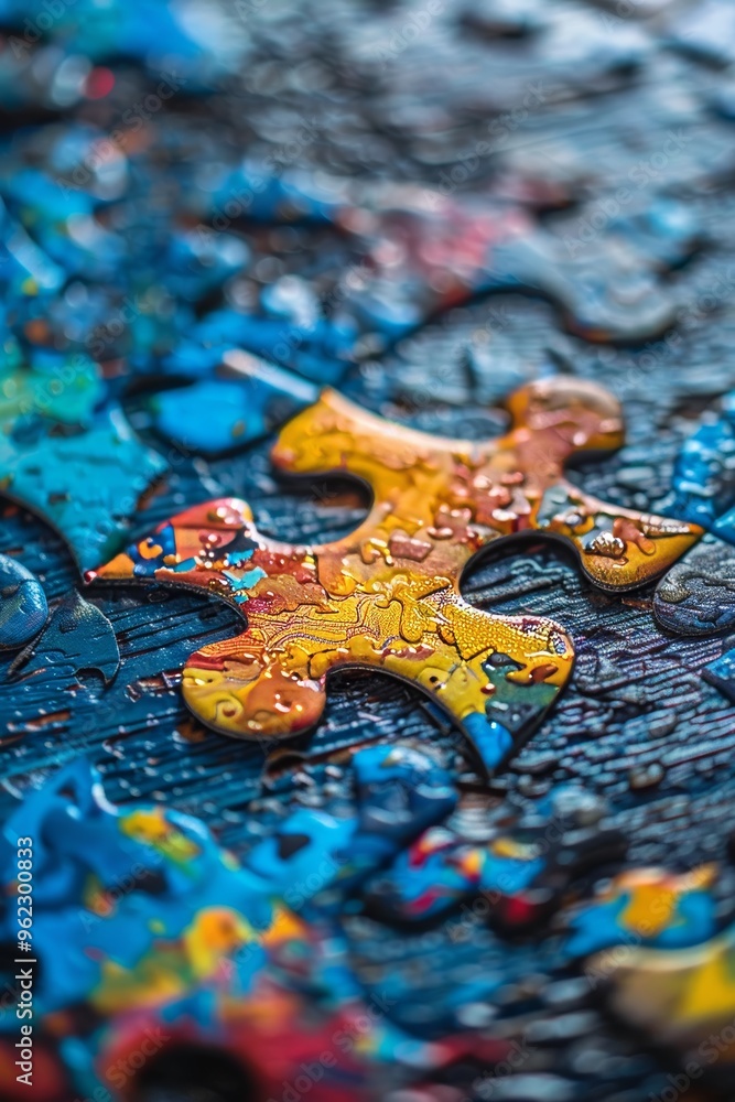 Obraz premium photo of a puzzle symbolizing the autism spectrum, highlighting the global significance of autism