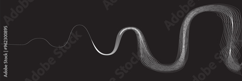 Digital sound equalizer . Audio signal frequency signal . Abstract flow linear fluid wavy shape . Acoustic volume lines .Curved lines pattern . Music sound wave . Vector illustration