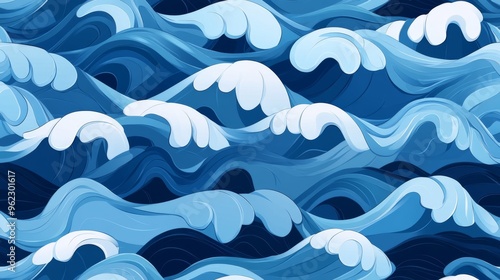 Abstract Blue Ocean Waves