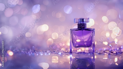 Purple Perfume Bottle With Glitter and Lights