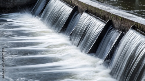 Flowing Water Over Weir