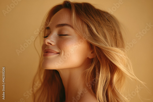 a close up of a blond woman's face