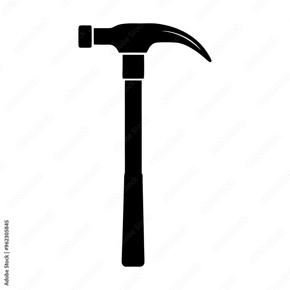 Silhouette of a claw hammer on a white background Silhouette of a claw hammer on a white background