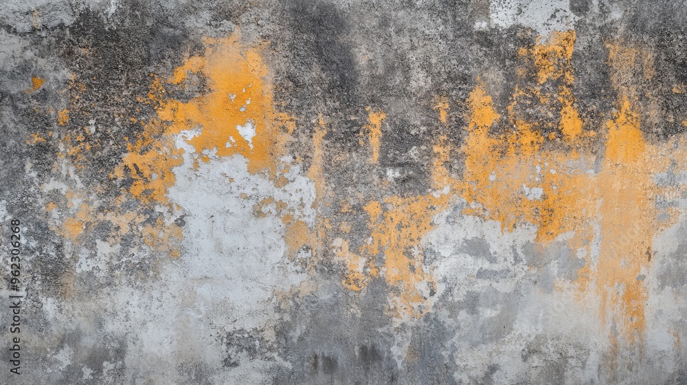 Weathered Concrete Wall with Rusty Accents Weathered Concrete Wall with Rusty Accents