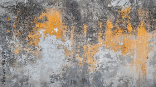 Weathered Concrete Wall with Rusty Accents