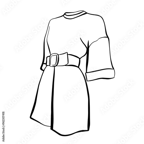 Women's Suit T-Shirt and Shorts Hand Drawn. Vector illustration