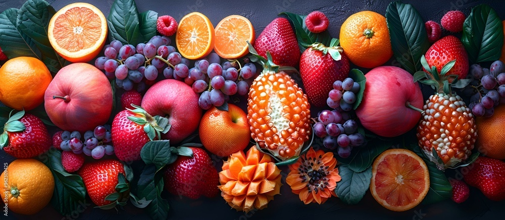 a group of different fruits. a group of different fruits.