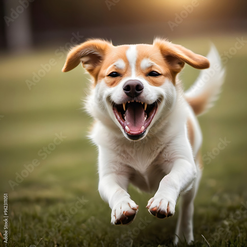 dog in playing mood running in ground