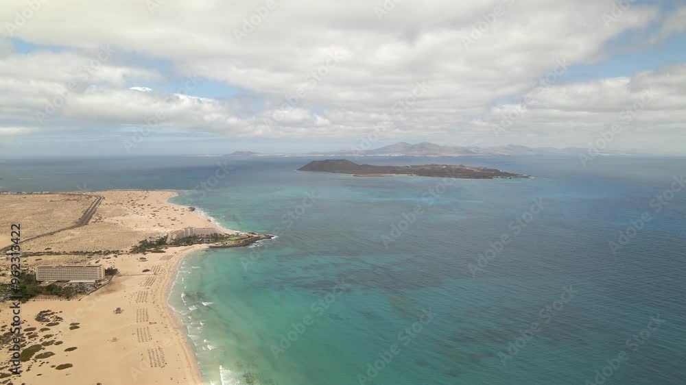 Superb drone view of the beach with white clean sand and crystal clear water. Superb drone view of the beach with white clean sand and crystal clear water.