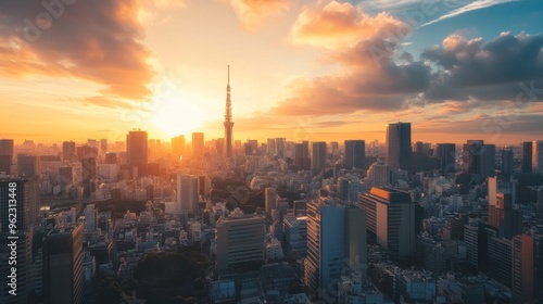 Tokyo Skyline at Sunset