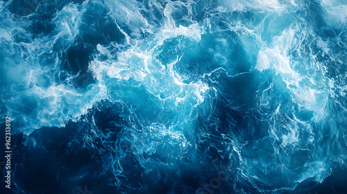 Background Abstract Ocean Wave in Blue and Aqua with Teal Texture