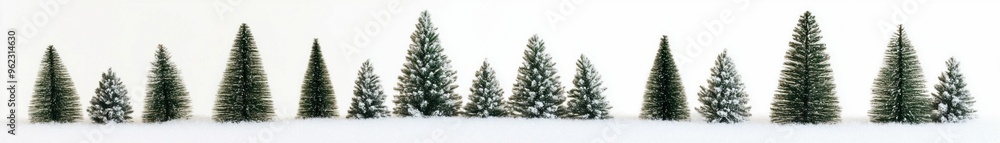 Minimalistic snowy pine forest in winter. Generative ai Minimalistic snowy pine forest in winter. Generative ai