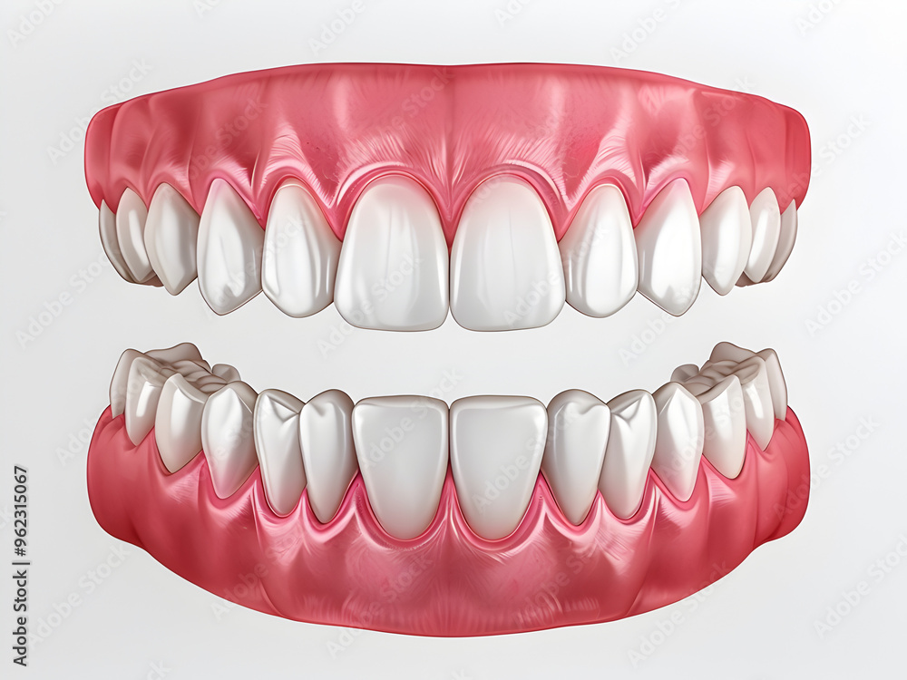 Teeth with Gums Isolated on White and Translucent Background
Teeth with Gums Isolated on White and Translucent Background