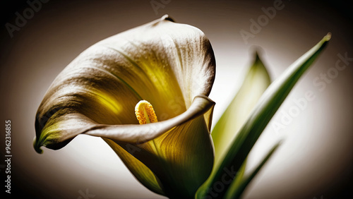 a beautiful sepia toned Image of a calla lilly 

 photo