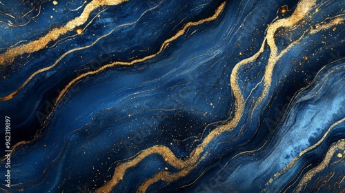 Elegant Blue and Gold Abstract Texture
