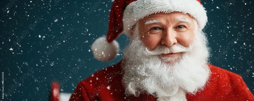 Santa Claus on a sleigh, snow falling, Christmas 2025, festive winter night Santa Claus on a sleigh, snow falling, Christmas 2025, festive winter night