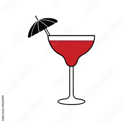 a Margarita and Daiquiri Glass silhouette illustration,  isolated white background