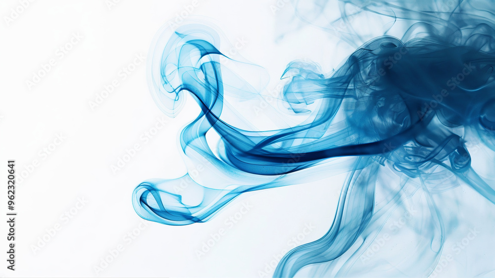 Blue smoke on white background Blue smoke on white background