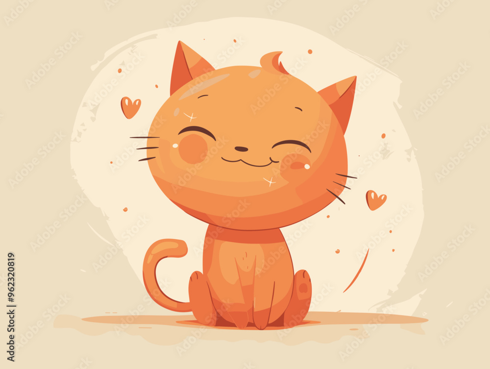 Cute cartoon cat. Vector illustration in a flat style Cute cartoon cat. Vector illustration in a flat style