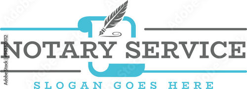 Notary logo design vector pen icon