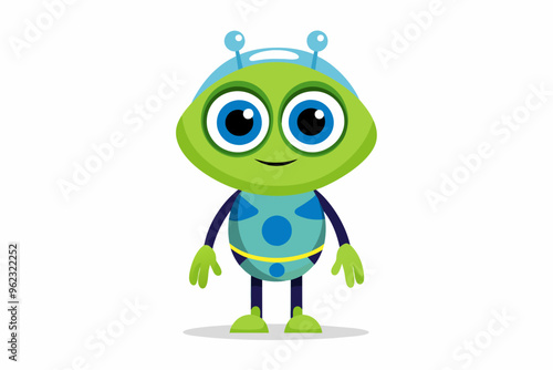  Cute alien full body two legs on white background vector art illustration  photo