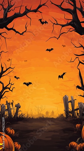 Hand drawn halloween background
