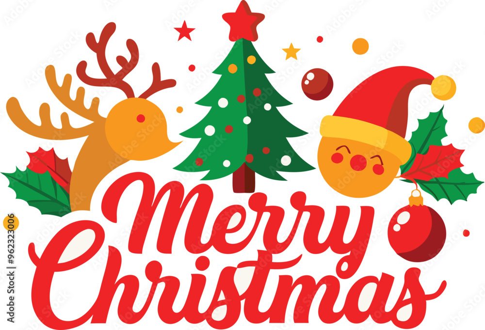 Merry Christmas typography sublimation t shirt design and clipart . Merry Christmas typography sublimation t shirt design and clipart .