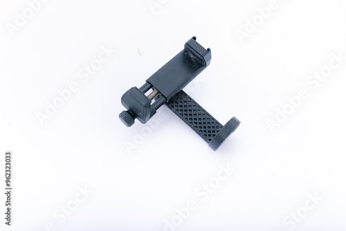 Black smartphone holder Isolated on white  background.