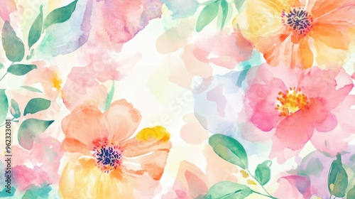 Soft Floral Watercolor Background