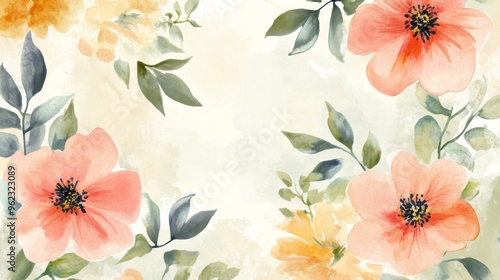 Soft Floral Watercolor Background