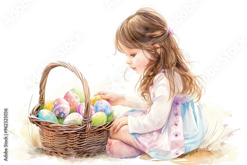 A little girl is sitting on the ground