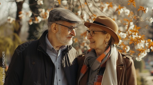 A man and a woman are standing next to each other, smiling