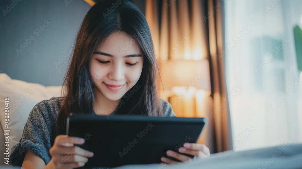 Teenager Using Tablet at Home Teenager Using Tablet at Home