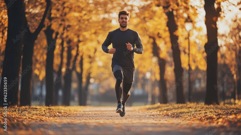 Autumn Runner in Park Autumn Runner in Park