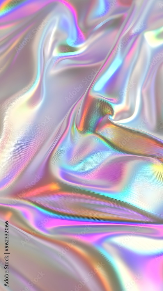 Iridescent satin background with wavy folds, creating an elegant and luxurious feel Iridescent satin background with wavy folds, creating an elegant and luxurious feel