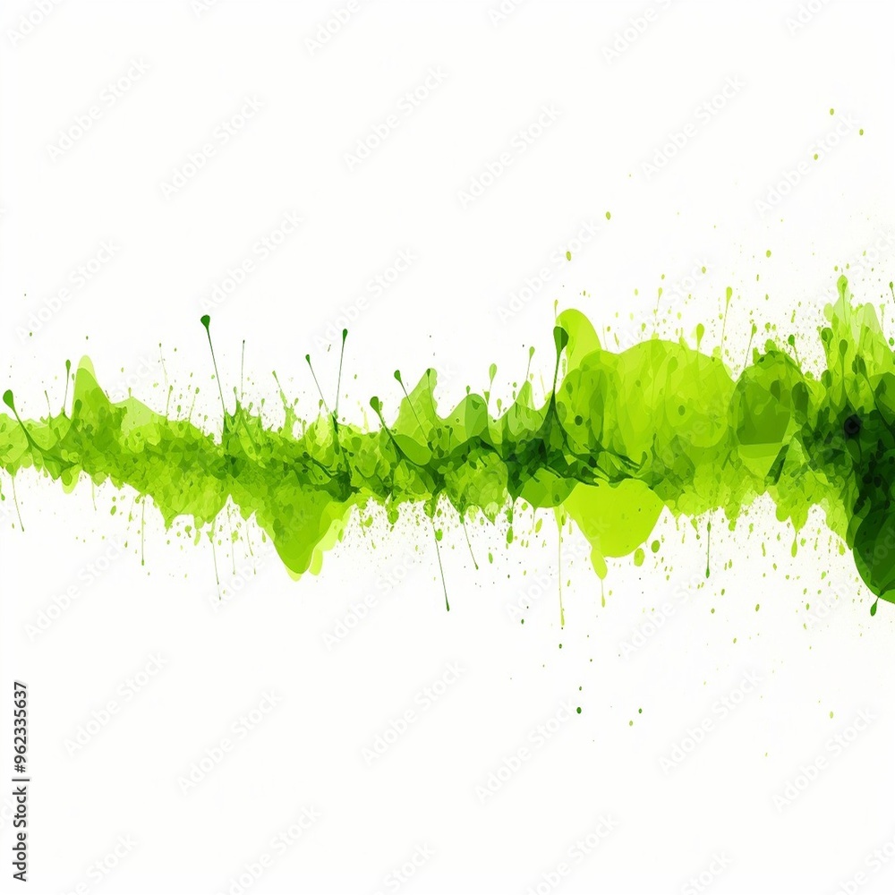 green ink splatter, dotted, isolated in white background and copy space green ink splatter, dotted, isolated in white background and copy space
