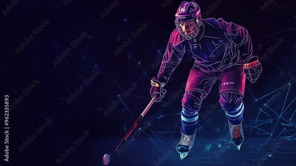 Dynamic Hockey Player in Action Dynamic Hockey Player in Action