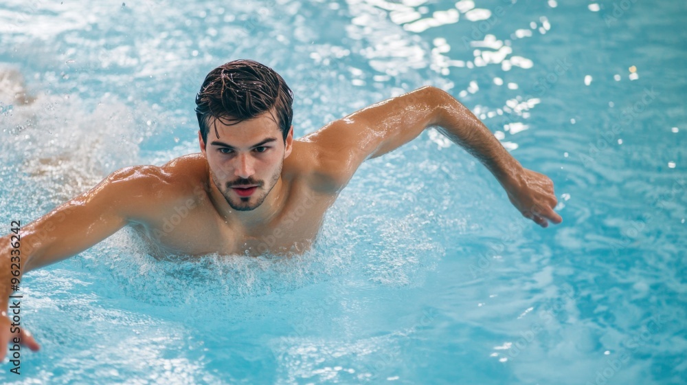 Energetic Swimmer in Action Energetic Swimmer in Action